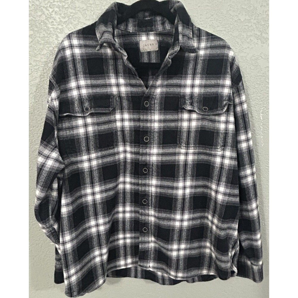 Jachs MFG Co. Heritage Men's Flannel Long Sleeve Plaid Button-Up Shirt Sz 2XL